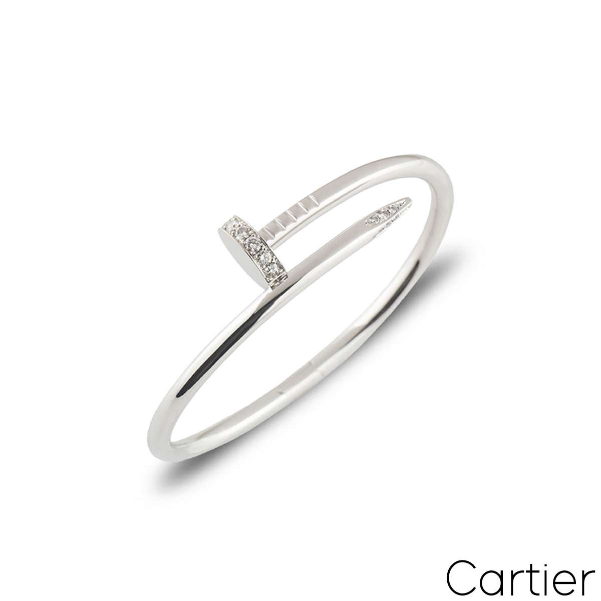 Cartier White Gold Diamond Juste Un Clou Bracelet Size 17 B6037917